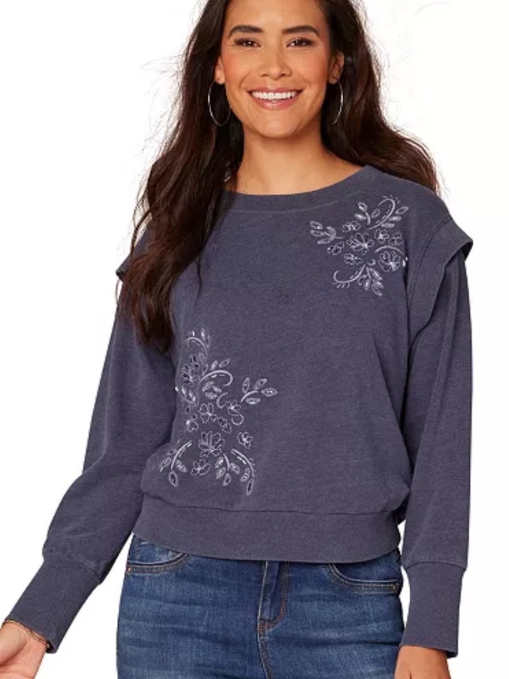 Democracy
Petite Embellished Layered-Sleeve Sweatshirt